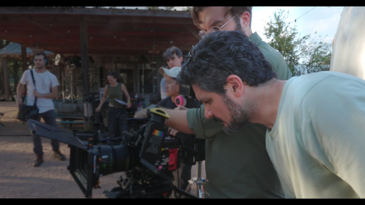 A camera crew working on location in the 2026 Demo Reel